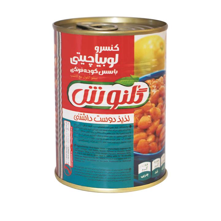 کنسرو لوبیا چیتی باسس گوجه فرنگی گلنوش - 380 گرم Baked Pinto Beans with Ketchup 380 gr